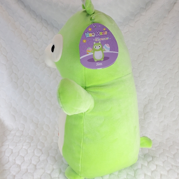 Jim Hugmee Squishmallow 14 Inch BNWT Spring Easter Bright Green Alpaca with Egg - Picture 2 of 7